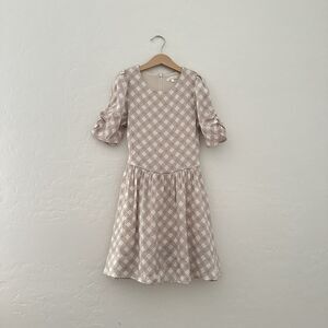 Noralee Josephine Metallic Dress Gold Silver Shimmer Puff Sleeve Girls Size 10